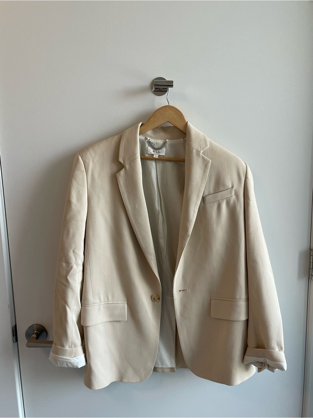 ALC Cream Single-Button Blazer